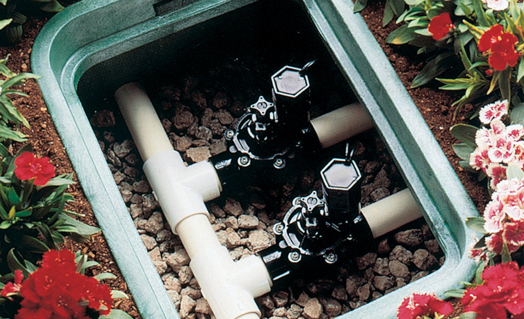 An underground sprinkler system with fused bolts.