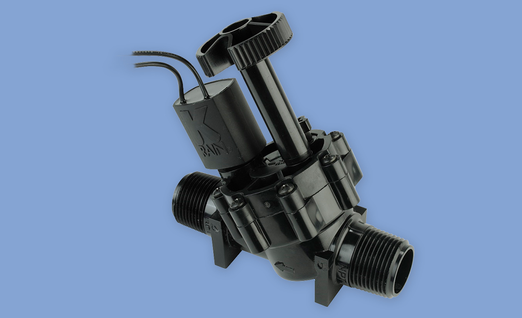 A sprinkler valve with internal scrubber.