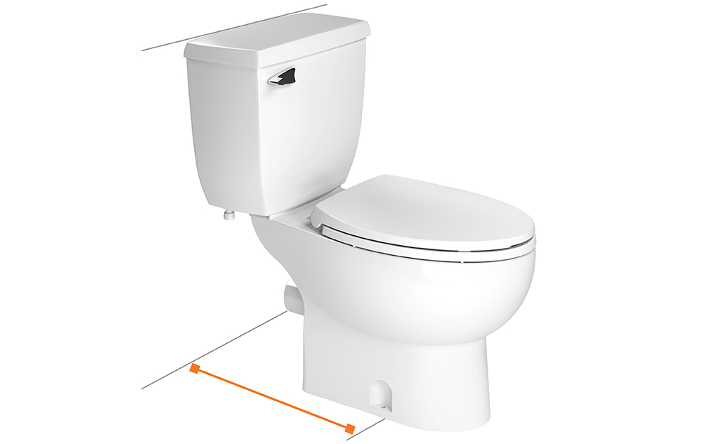 Toilet rough-in is measured from drain to wall.