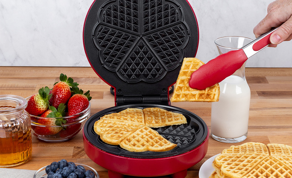 Mini Hearts Waffle Maker- Make 9 Heart Shaped Waffles or Pancakes w  Electric Nonstick Waffler Iron- Unique Breakfast for Loved Ones, Kids or  Adults