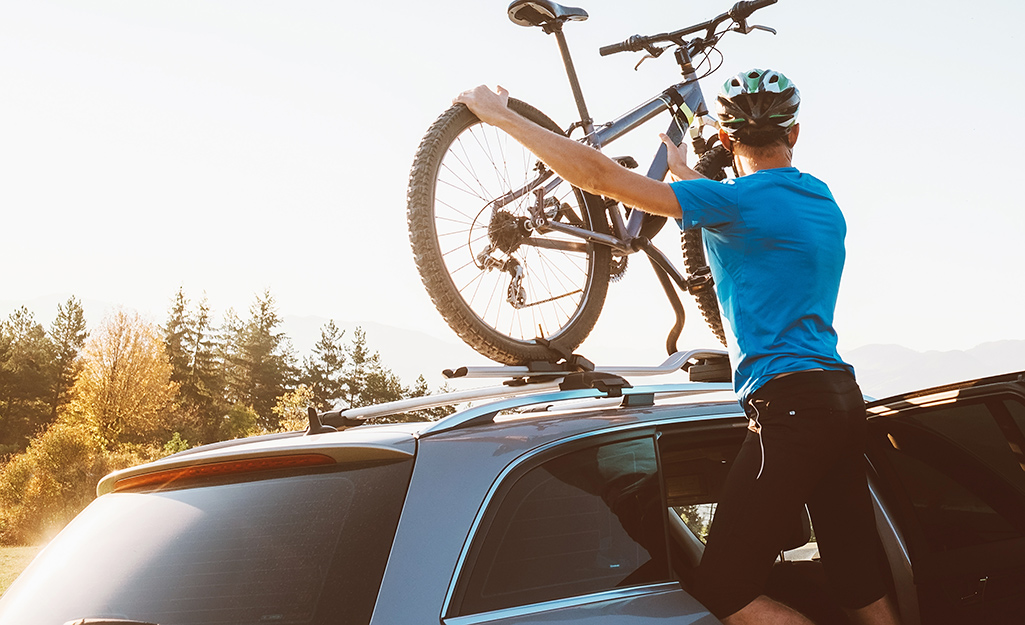 bike on top of suv