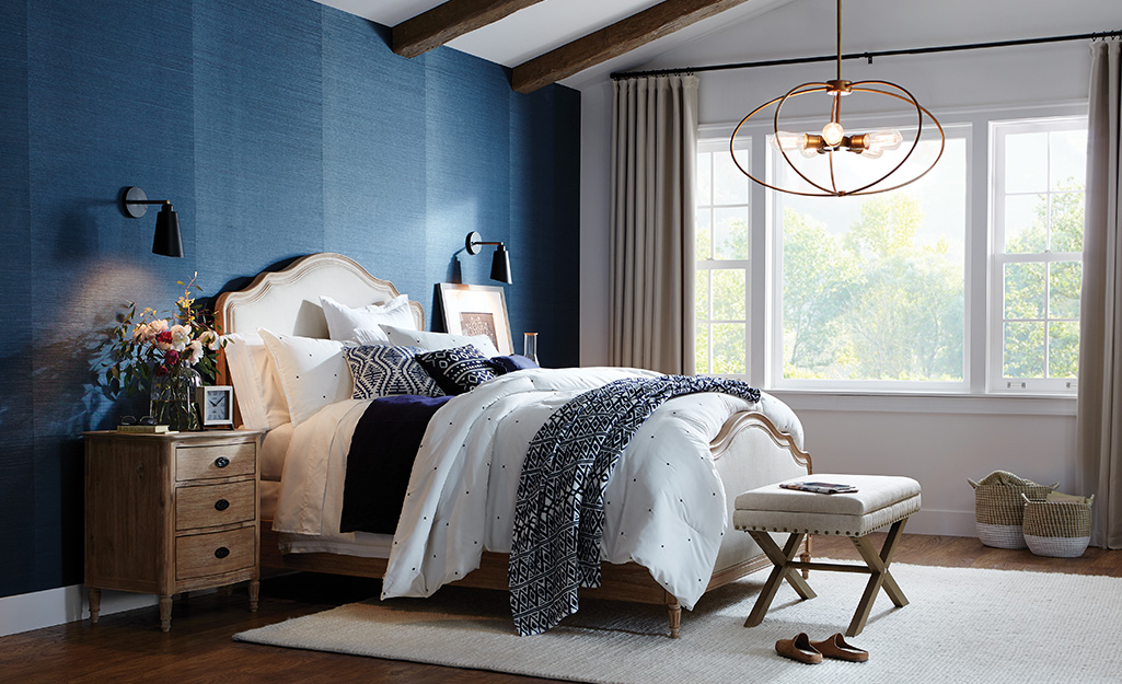 Bedroom Ideas Dark Blue And White