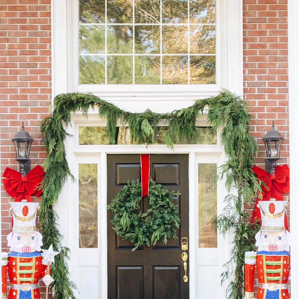 Classic Holiday Porch With Nutcrackers - The Home Depot