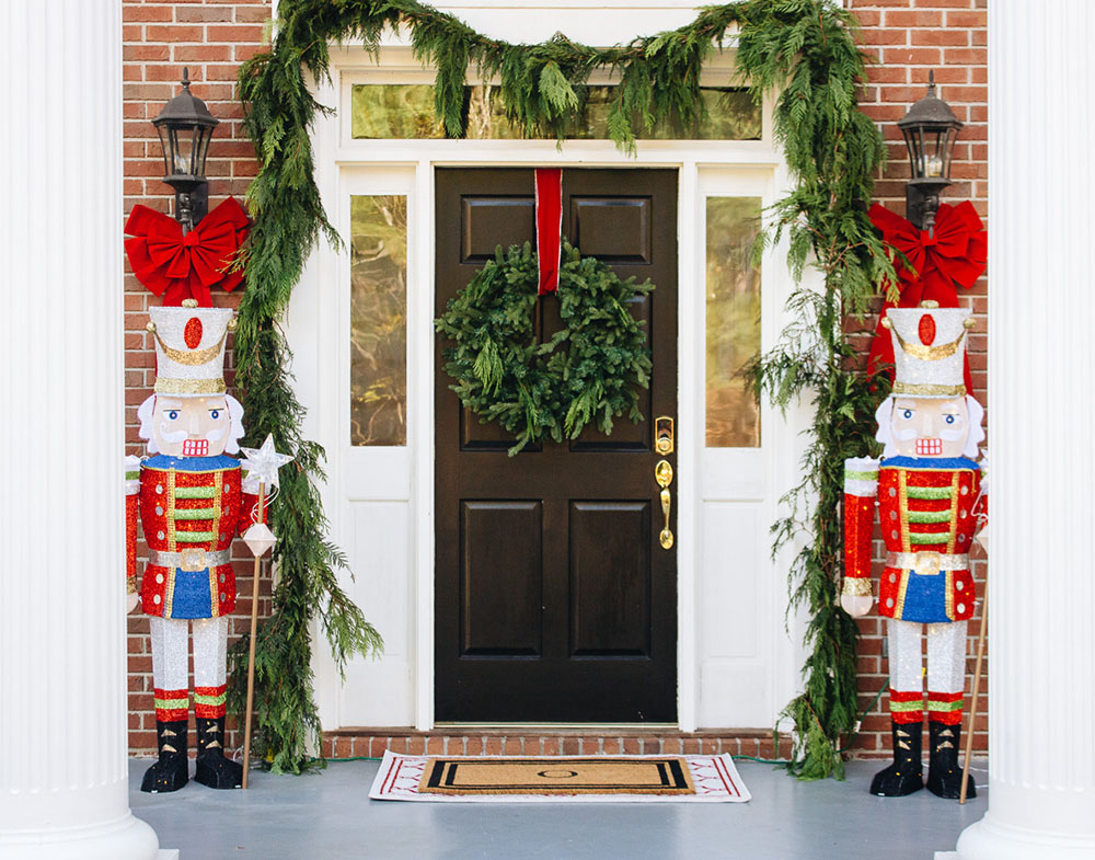 Classic Holiday Porch With Nutcrackers - The Home Depot