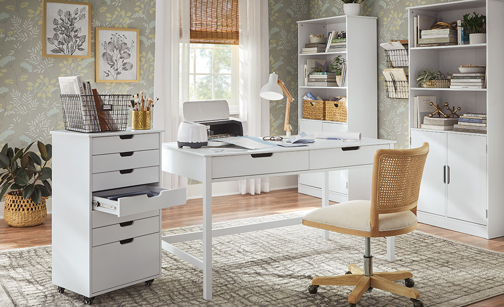 A craft room in a home office
