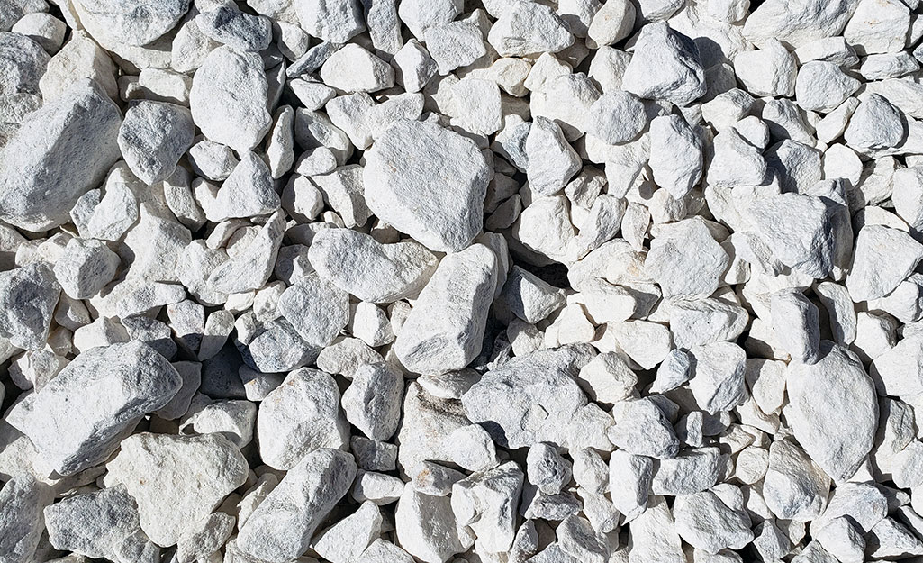 Marble chips spread on the ground.