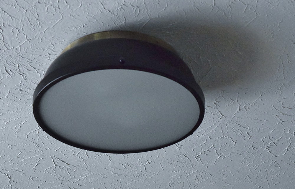 Flush mount light on ceiling 