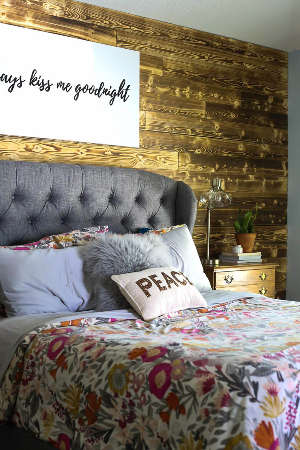 DIY Charred Wood Accent Wall for Your Master Bedroom - The Home Depot