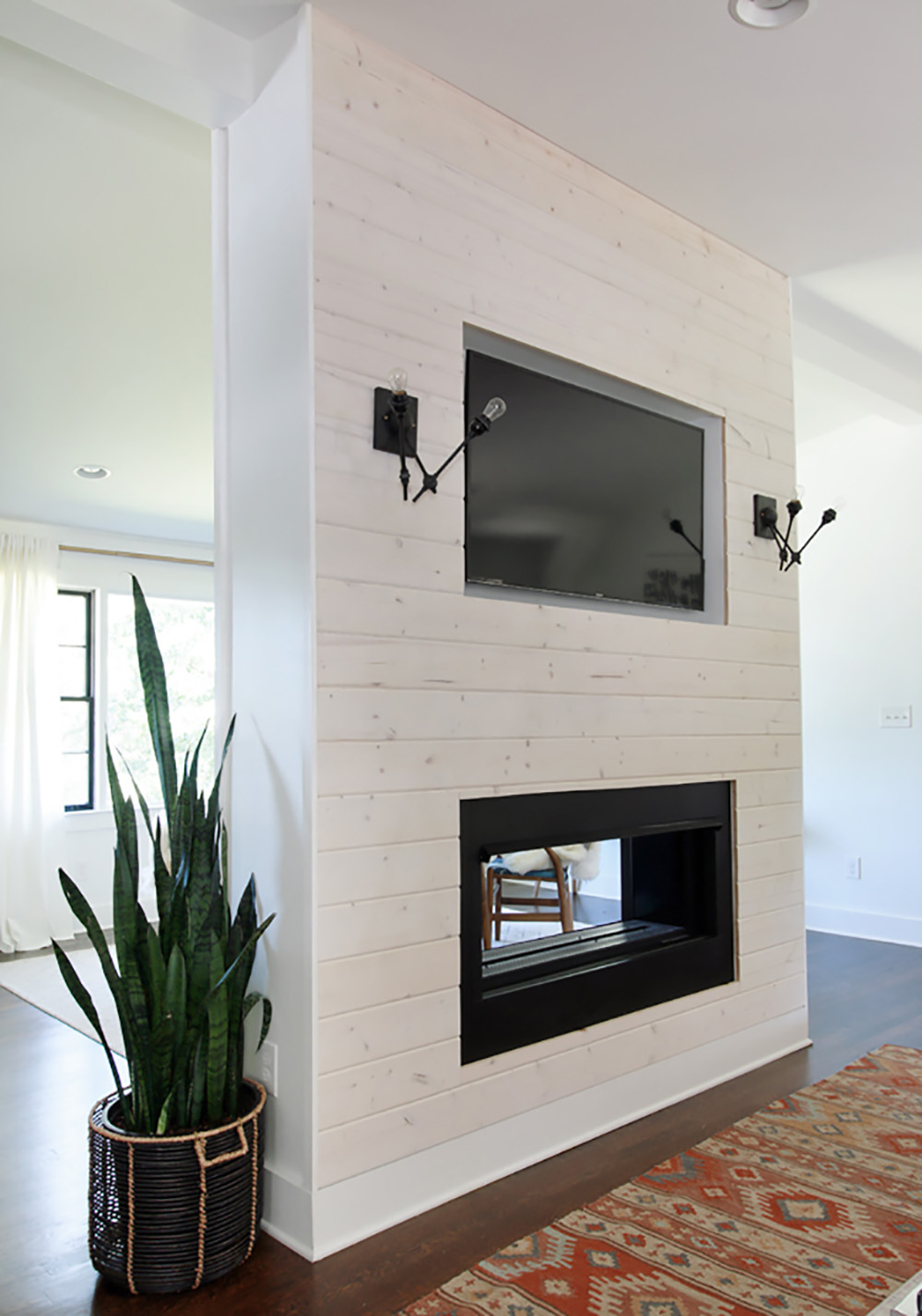 DIY Modern Shiplap Fireplace Featuring Beachwood Boards The Home Depot