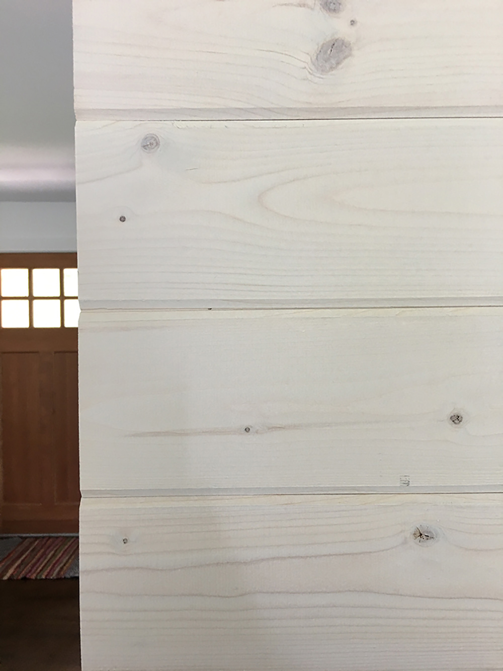 A close up view of installed beachwood boards. A close up view of installed beachwood boards.