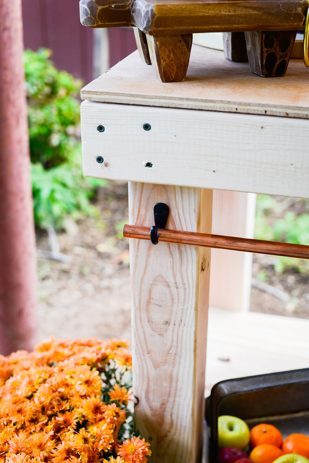 DIY Potting Bench + Apple Cider Bar