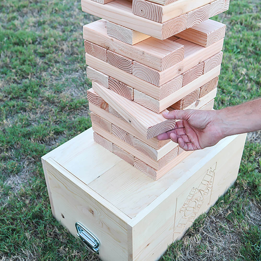 YARD GAMES Large Tumbling Timbers Wood Stacking Game with 56 Premium Pine  Blocks TIMBERS-003 - The Home Depot