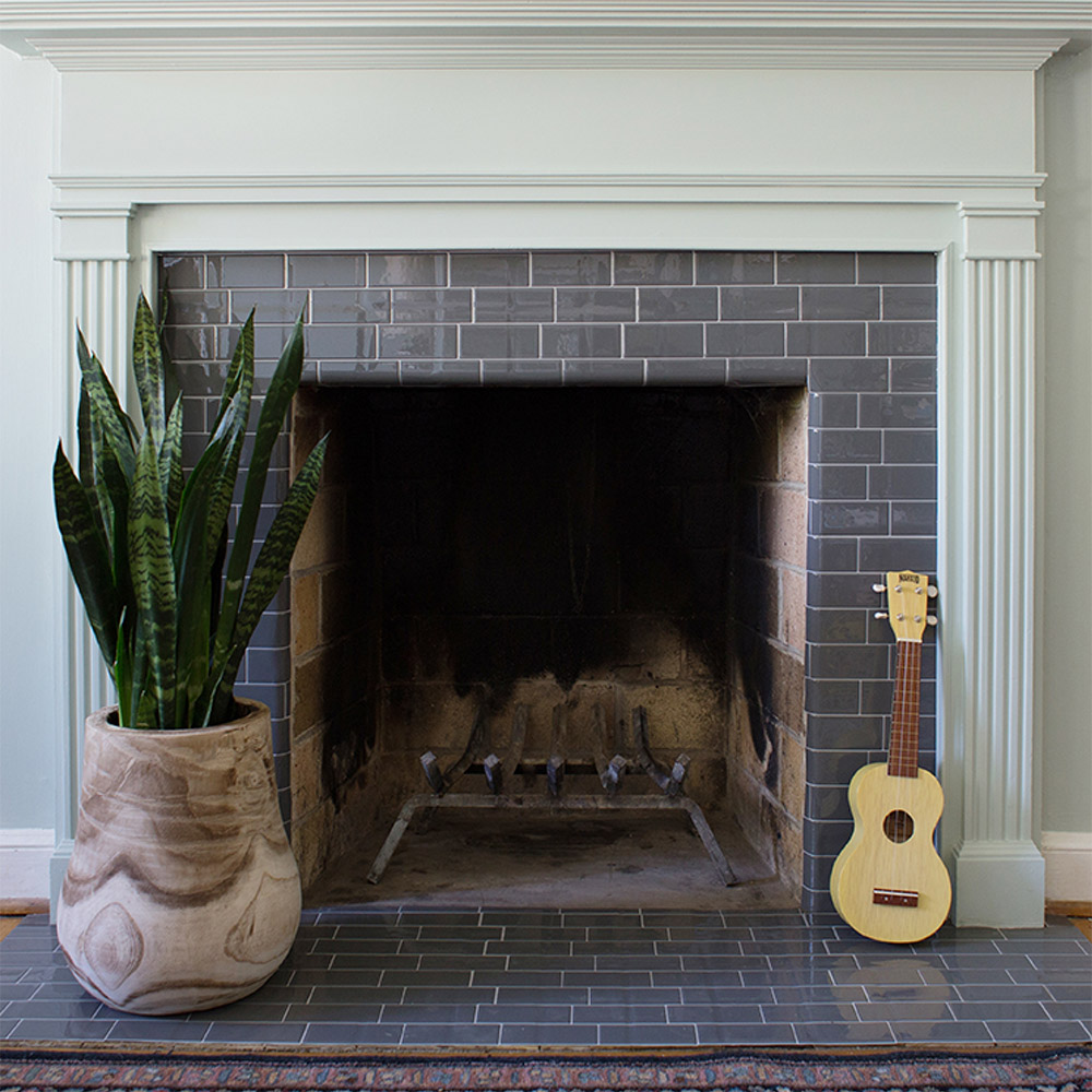 Diy Tile Fireplace Makeover, What Tile Adhesive For Fireplace