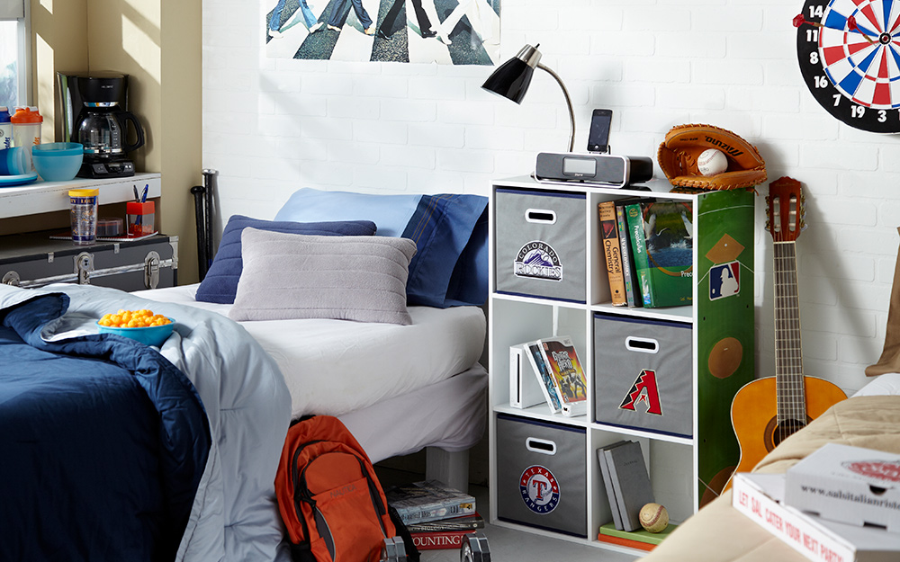 14 Dorm Room Ideas, Built In Headboard Shelves Dorm