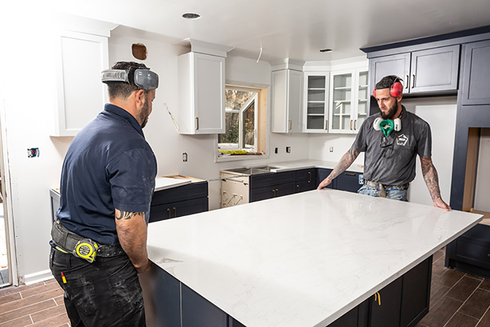 Workers Remodel a Kitchen