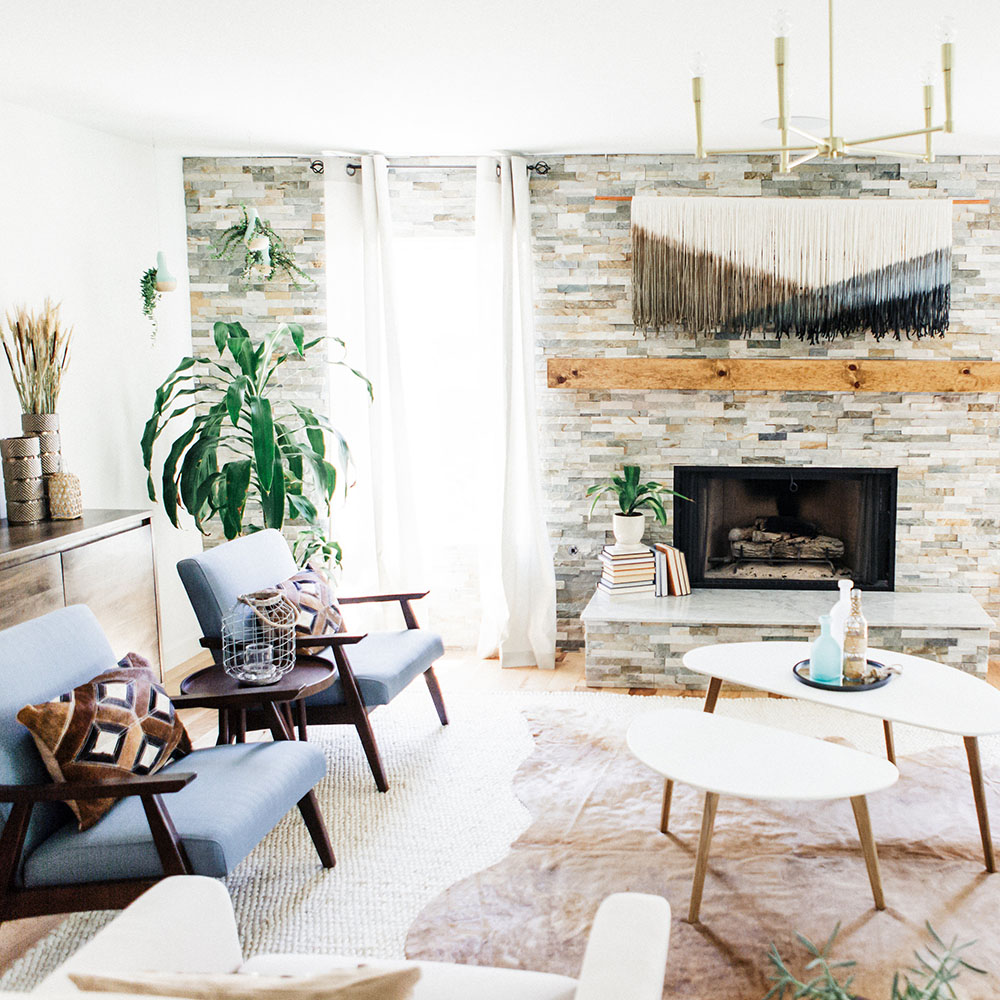Family Room Makeover With a Mid-Century Modern Vibe - The Home Depot