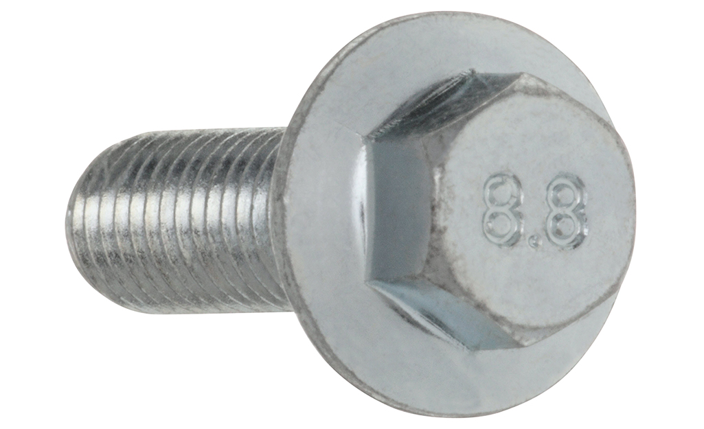 A metric class 8.8 bolt on a white background.
