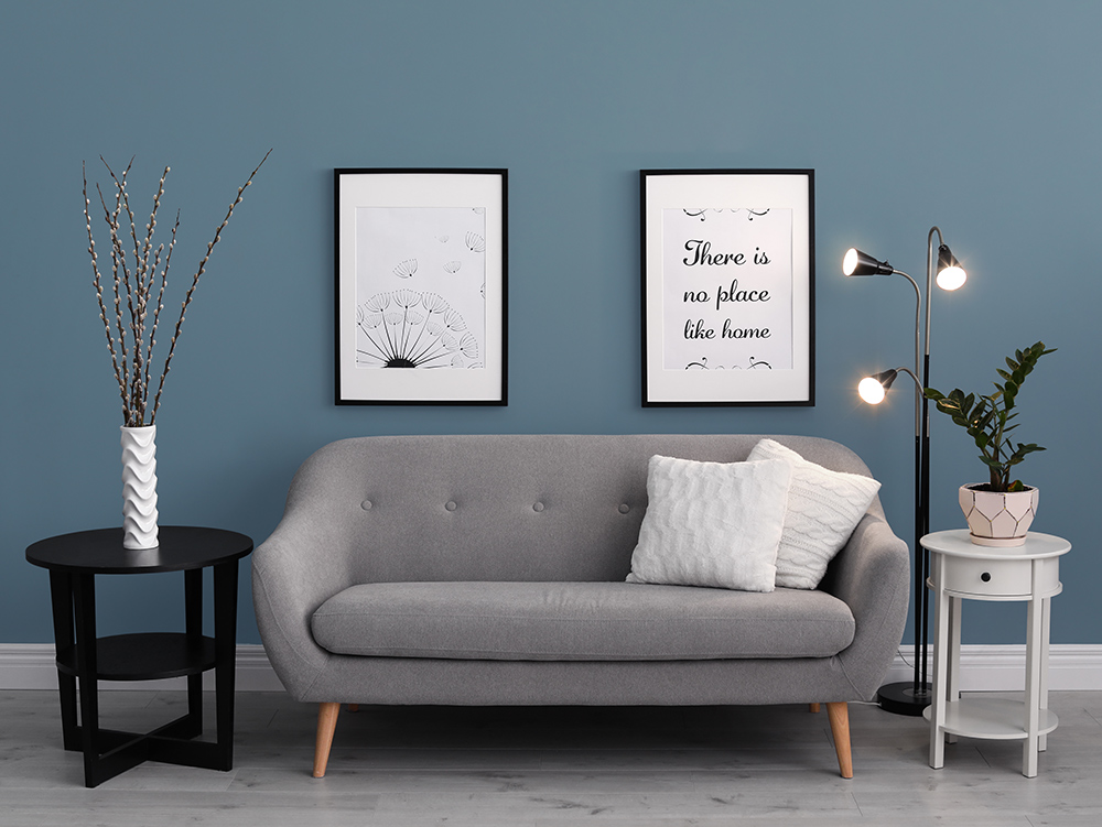 Gray Living Room Ideas, Blue And Gray Living Room Designs