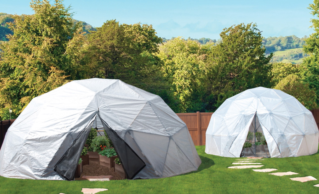 Hut style greenhouses. 