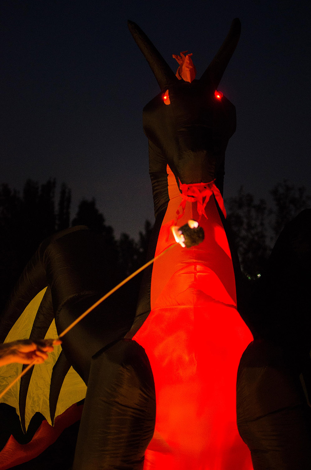 Inflatable dragon at night Inflatable dragon at night