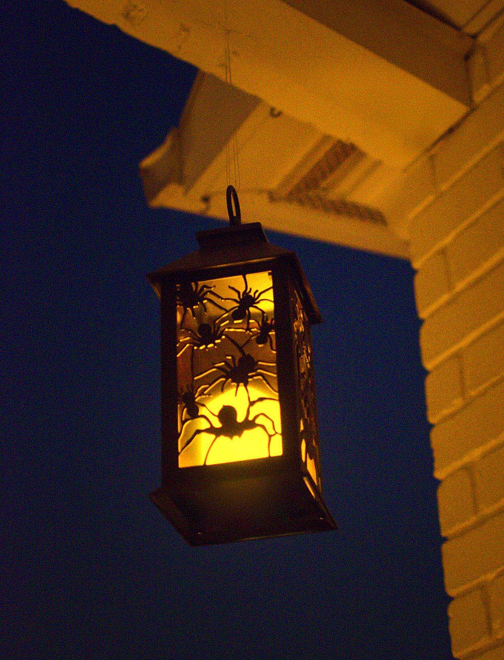 Halloween lantern with spider outlines Halloween lantern with spider outlines