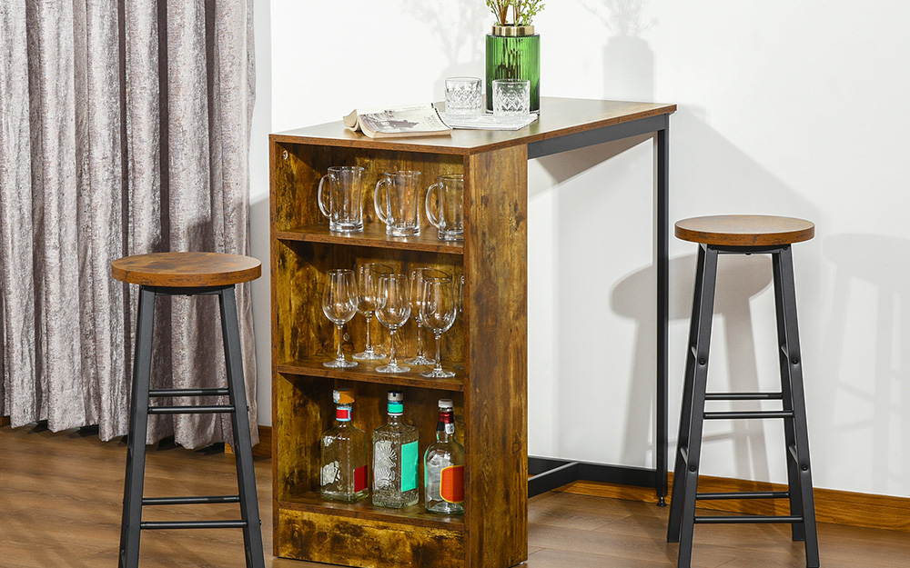 Solid Wood Portable Home Bar