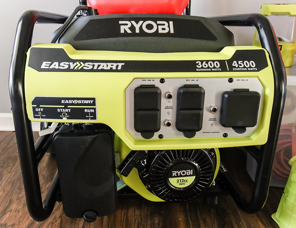 A Ryobi easy start generator.