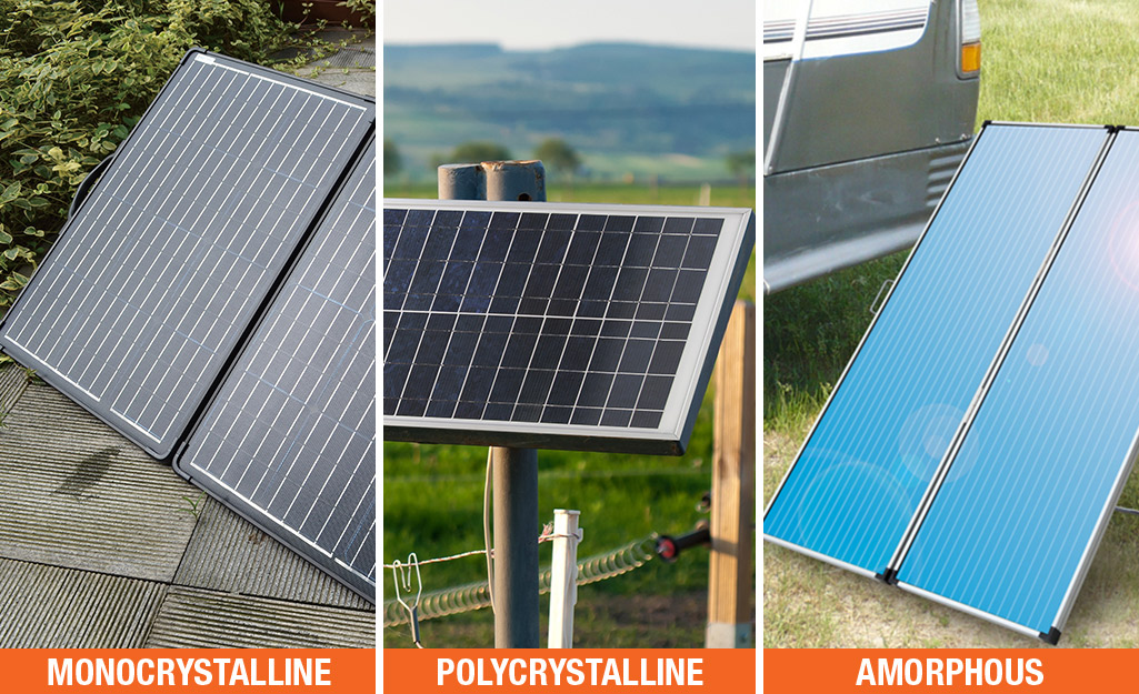 The three types of solar cells side by side.
