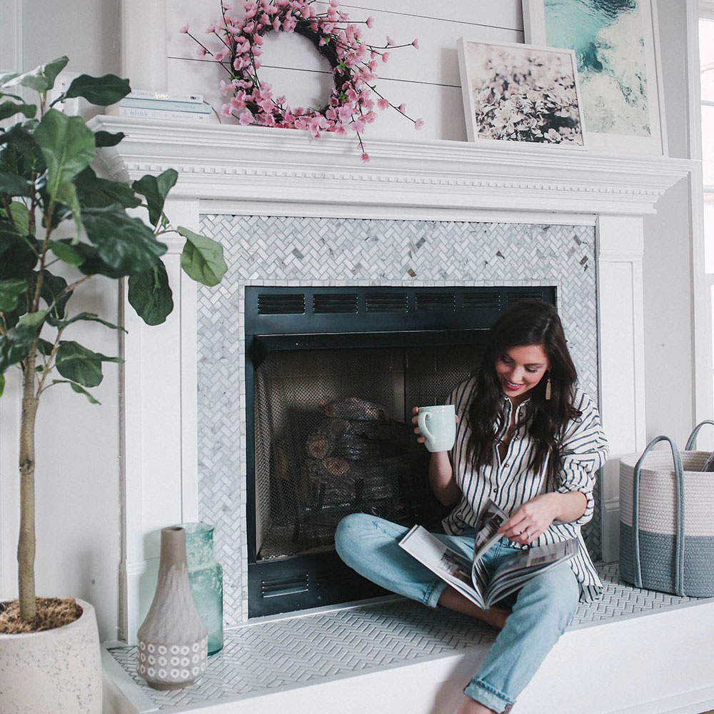 Faux Stone Panels for Your Fireplace Makeover