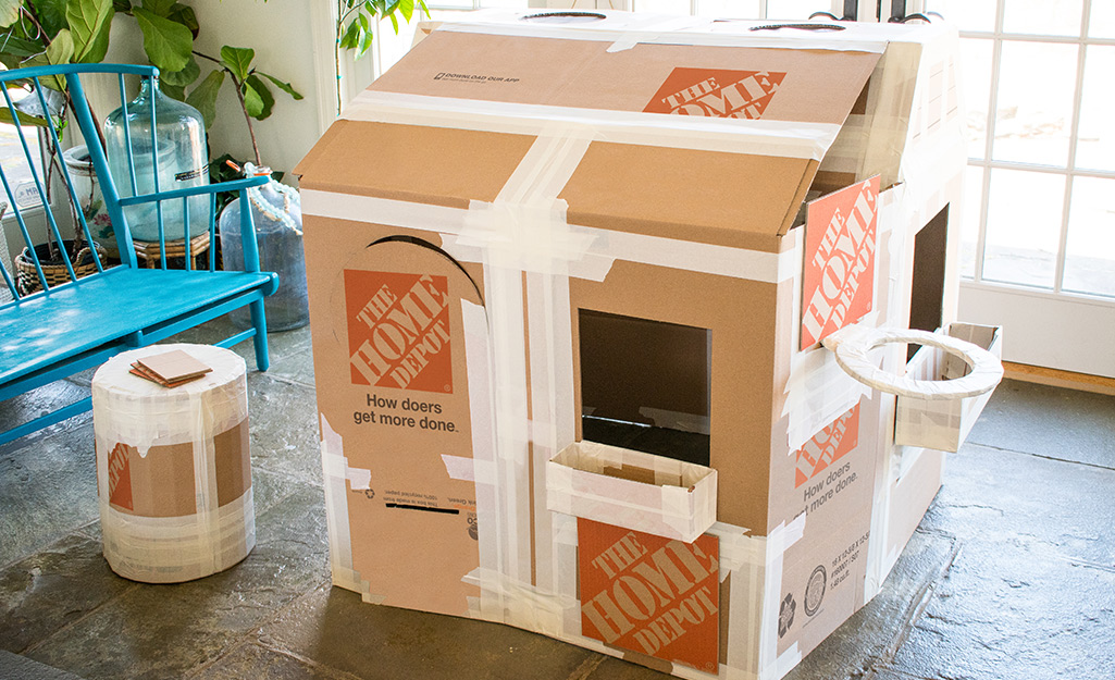 diy cardboard house for toddlers