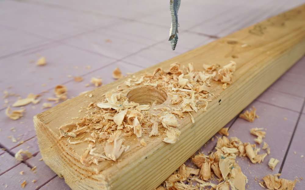Sawdust on a board Sawdust on a board
