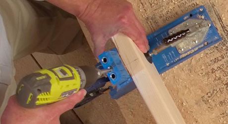 Create pocket holes Create pocket holes