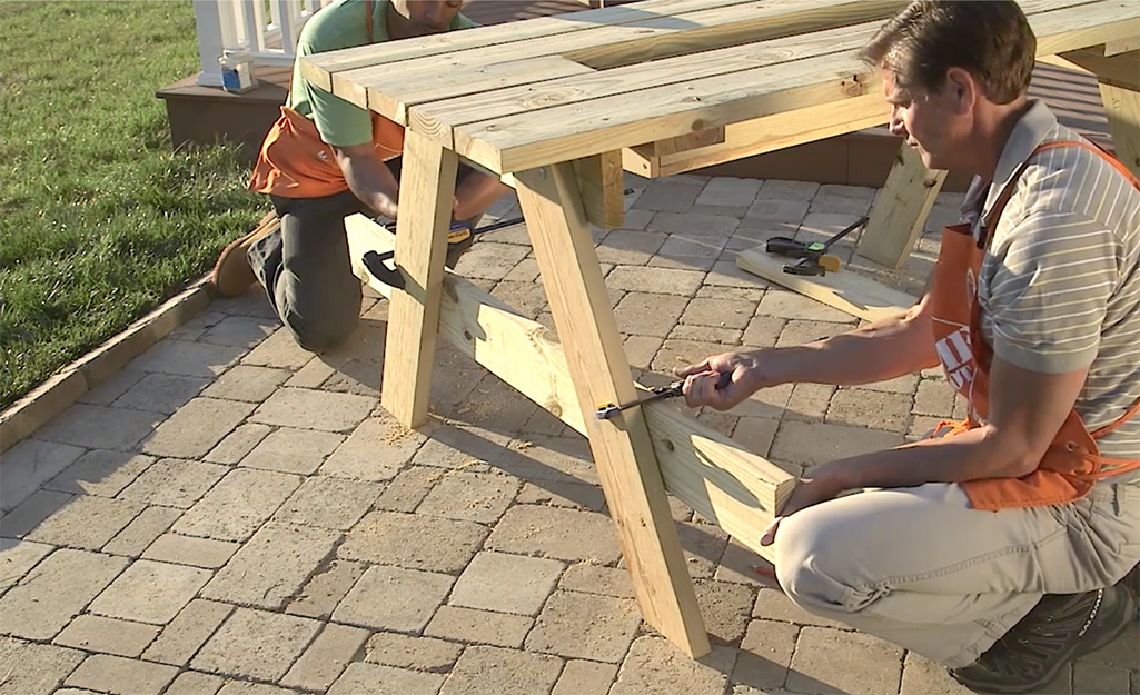 How To Build A Picnic Table, What Angle To Cut Picnic Table Legs