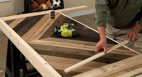 diy wooden headboard with lights