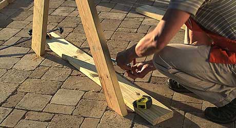 Mark bench supports - How Build Picnic Table Mark bench supports - How Build Picnic Table