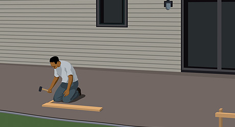 illustration of a person laying out footings illustration of a person laying out footings