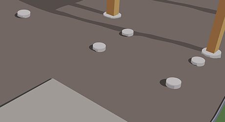 Illustration of footings for stair landings Illustration of footings for stair landings