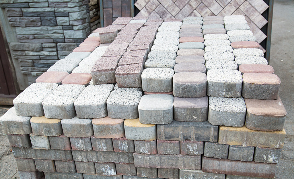 Pallets of paver stones in the Garden Center