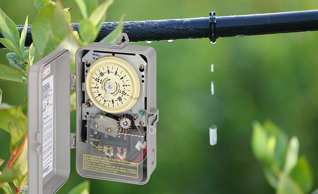 A electronic irrigation timer.