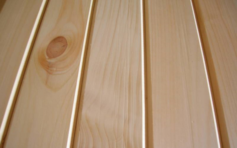 Hardwood lumber installed on a floor.