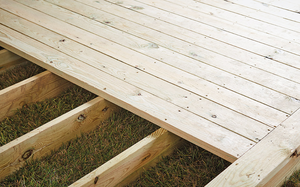 Pressure-treated lumber. 