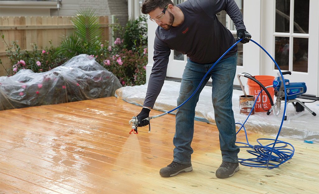 Deck shop stain sprayer