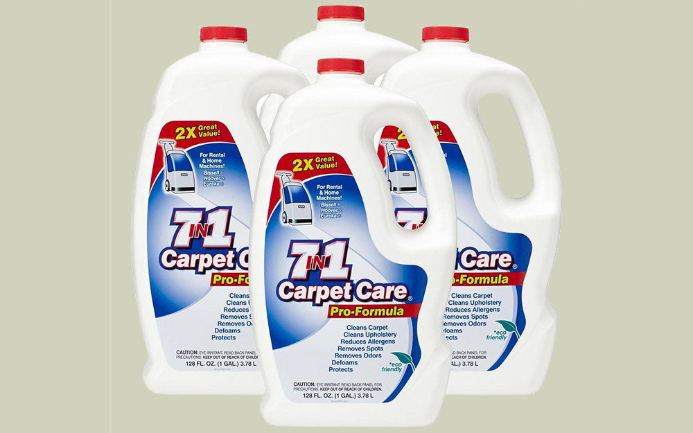 Bottles of carpet cleaning solution 