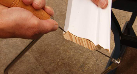Cut upper section cove - Cutting Cope Crown Moulding Cut upper section cove - Cutting Cope Crown Moulding