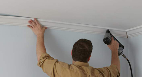 Nail the moulding in place - Cutting Mitered Returns Nail the moulding in place - Cutting Mitered Returns