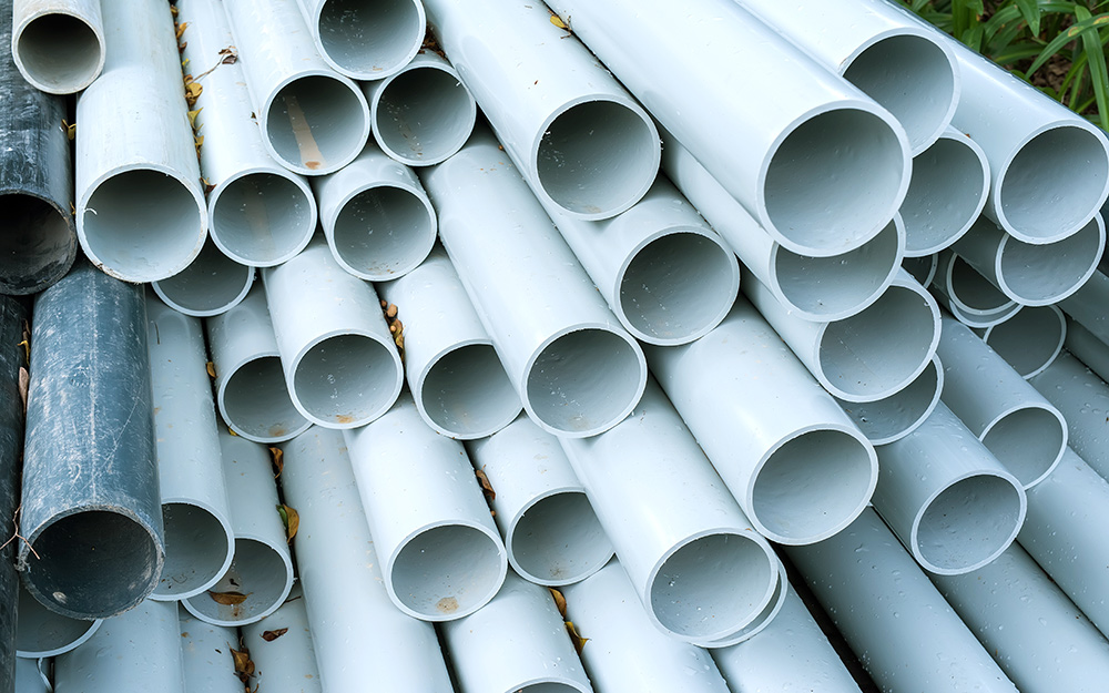 A selection of PVC pipe