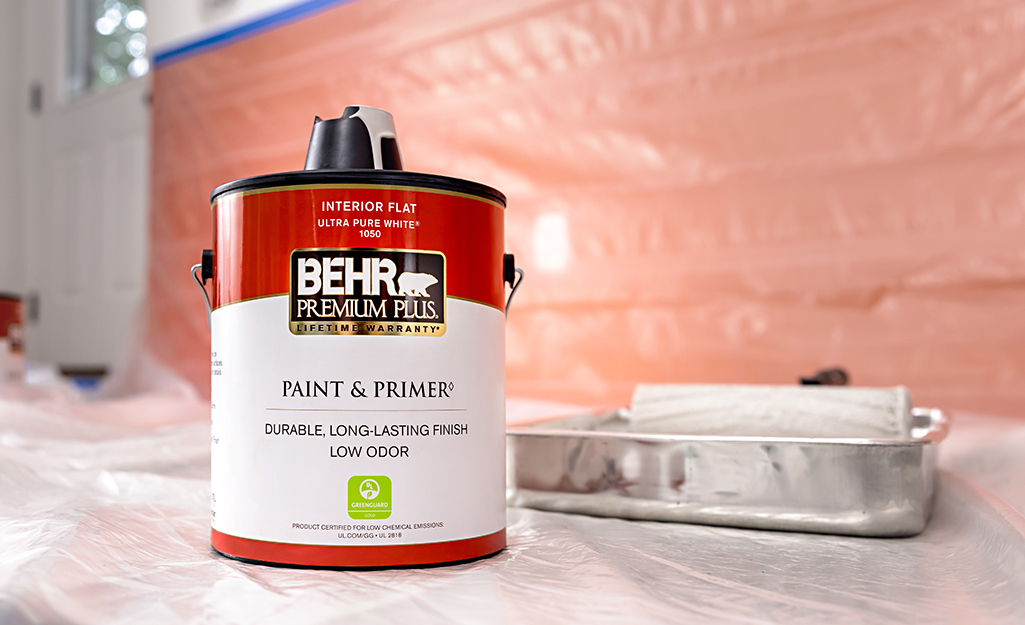 A Behr paint can. A Behr paint can.