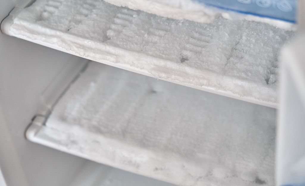 The icy interior of a mini fridge. The icy interior of a mini fridge.