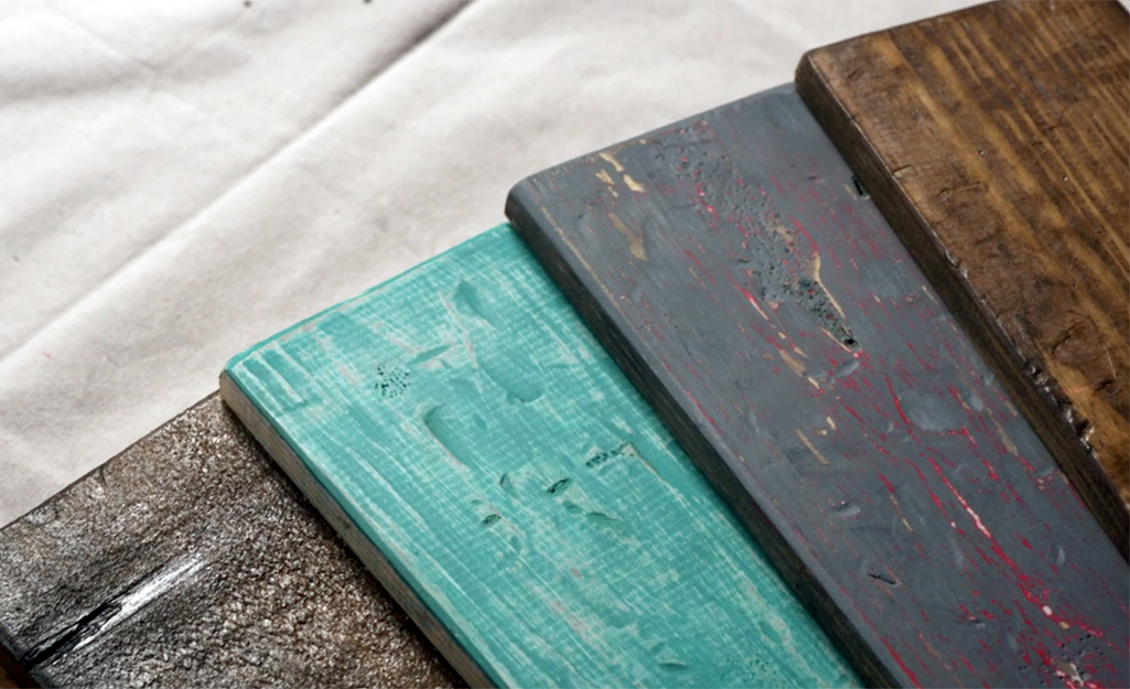 An assortment of distressed wood.