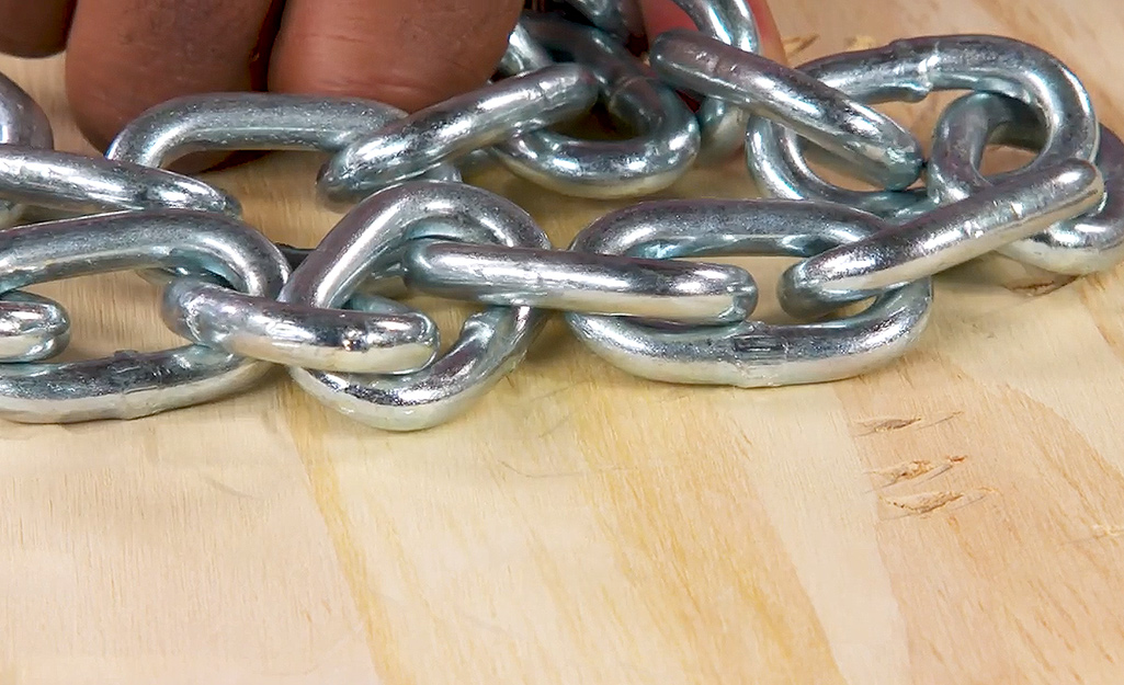A chain used to distress wood.
